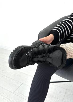 Черные и хаки зимние ботинки9 фото