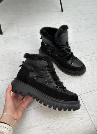 Черные и хаки зимние ботинки10 фото