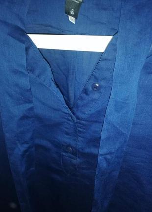 Блуза синяя батист м р.3 фото
