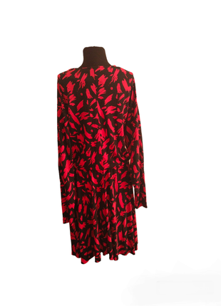 Платье трикотажное красное с черным2 фото