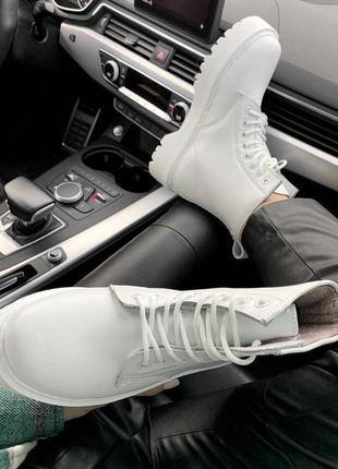Шикарні зимові черевики dr.martens jadon mono в білому кольорі (осінь-зима-весна)😍6 фото