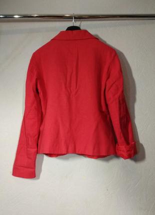 Красный пиджак из льна5 фото
