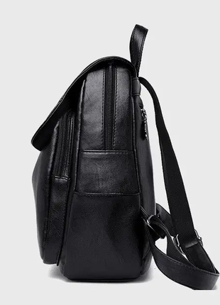 Женский кожаный черный коричневый бордовый рюкзак ранец женская сумка портфель с кенгуру7 фото