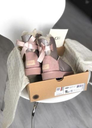 Шикарные женские ugg mini bailey bow с мягким и теплым мехом (осень-зима-весна)😍6 фото