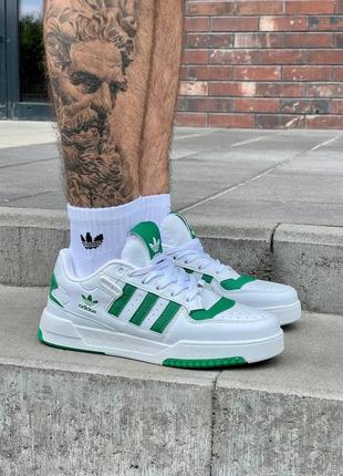 Мужские кроссовки adidas new low forum ‘white green’#адидас