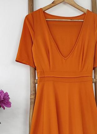 Оранжевое платье миди2 фото
