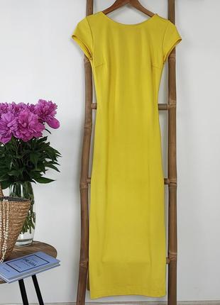 Желтое платье миди zara