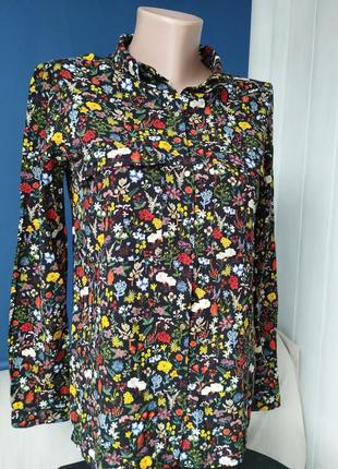 Женская рубашка zara  рубашка с длинным рукавом в цветочный принт2 фото