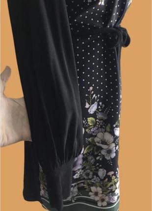 Oasis платье в горох с цветочным принтом на запах5 фото