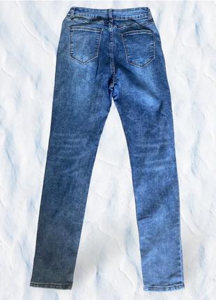 Женские стрейчевые джинсы джинсовые брюки синие с высокой посадкой зауженные2 фото