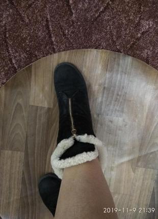 Чоботи жіночі замшеві, теплі зимові чобітки замшеві черевички на цигейке розмір 36, зимове взуття7 фото