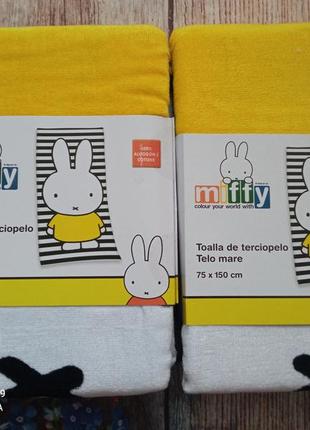 Детское банное хлопковое пляжное полотенце miffy 75*1501 фото