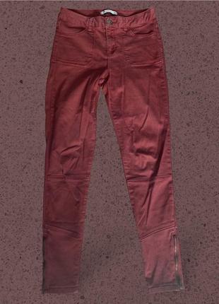 Lcw casual lc waikiki женские джинсы джинсовые брюки с высокой посадкой зауженные с замком сбоку красные вишневые под вышиванку2 фото