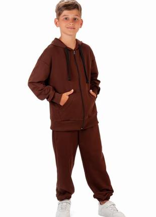 Базовый подростковый спортивный демисезонный костюм, спортивный костюм на молнии, комплект толстовка и спортивные штаны2 фото