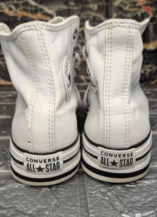 Классные кожаные высокие кеды converse5 фото