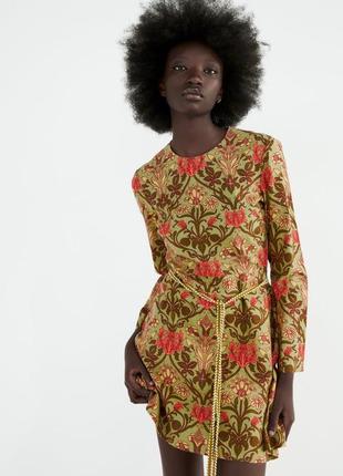 Платье из льна вышиванка zara из новой коллекции