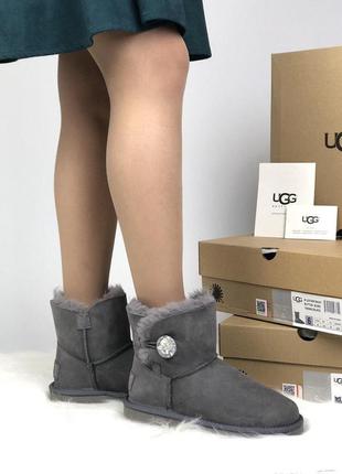 Зимние сапожки ugg в сером цвете с мягким и густым мехом (осень-зима-весна)😍