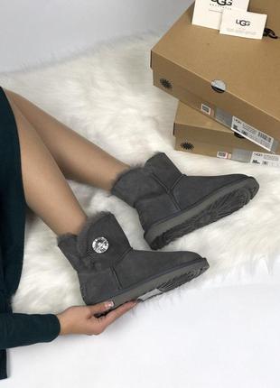 Зимние сапожки ugg в сером цвете с мягким и густым мехом (осень-зима-весна)😍8 фото