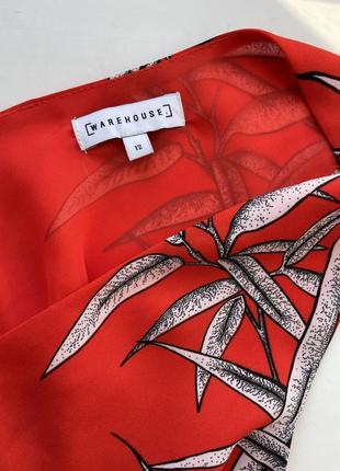 Стильне плаття на запах warehouse р.40 міді червоне сарафан сукня5 фото