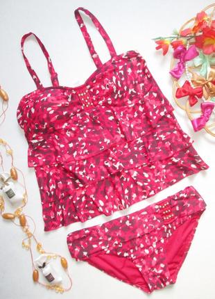 Шикарный купальник танкини в леопардовый принт с воланами m&co 07-23 🌺💜🌺