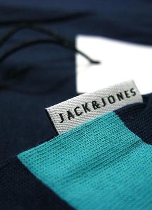 Чоловічі футболки jack&jones темно-синя в смужку акція!2 фото