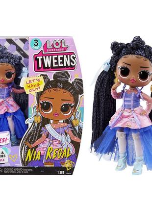 Лялька l.o.l surprise tweens series 3 nia regal fashion doll with 15 surprises😍1 фото