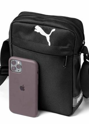 Сумка puma черного цвета/ мужская спортивная сумка/ барсетка puma/ сумка через плечо puma3 фото