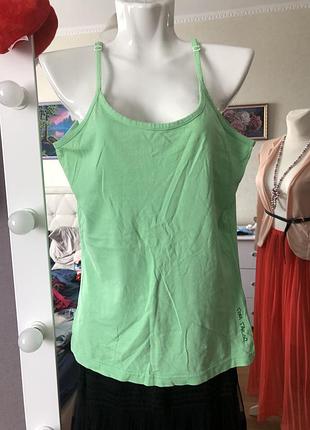 🌟распродаж брендовых вещей/зеленая коттоновая майка tom tailor
