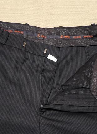 Легкие мягкие узкие формальные черные брюки в узкую полоску j. vaz индия 48 р.3 фото