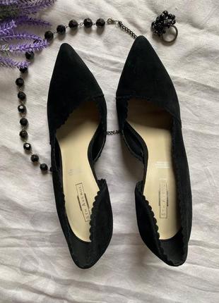 Вишукані чорні туфлі човники 5th avenue (замша+шкіра)2 фото