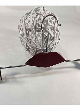 Плічки вішалки тремпеля з прищіпками 35 см для штанів та спідниць з темною дерев'яною вставкою