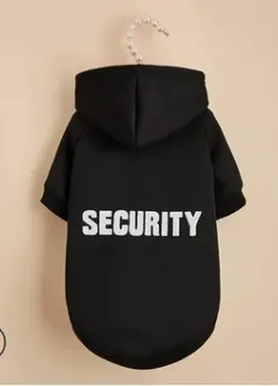 Чорний худі толстовка security для маленьких порід собак, кофточка з капюшоном для котів a0400