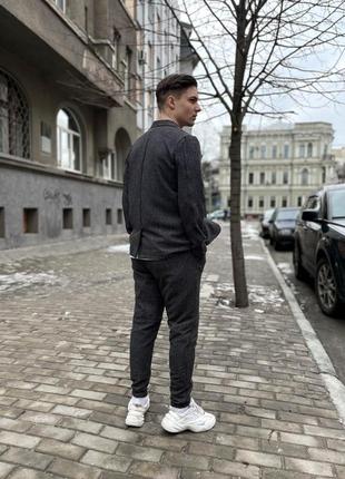 Стильний чоловічий діловий комплект піджак і штани осінній якісний строгий2 фото
