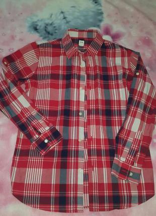 Красная рубашка gap в клетку