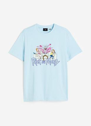 Оригінальна футболка h&m з принтом rick and morty. рік і морті.