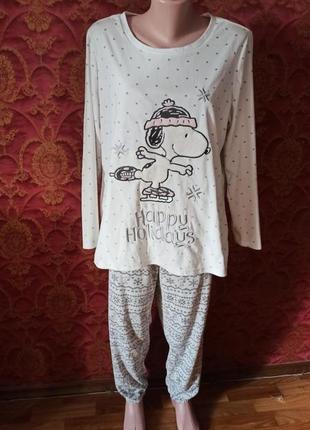 Плюшевая велюровая бархатная пижама peanuts размер л1 фото