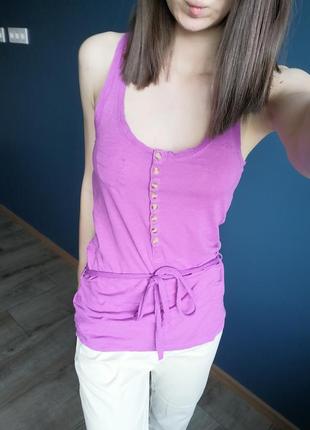 Лиловая удлиненная майка s-m