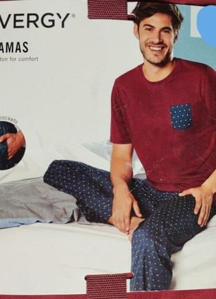 Мужская пижама домашний костюм livergy германия, футболка штаны1 фото