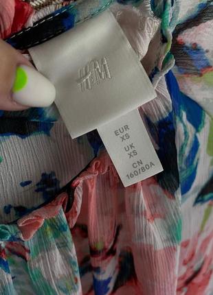 Изысканное шифоновое платье в цветочный принт h&amp;m xs-s 42-446 фото