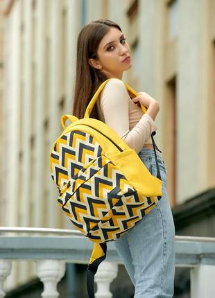 Жіночий рюкзак sambag zard lst жовтий з орнаментом