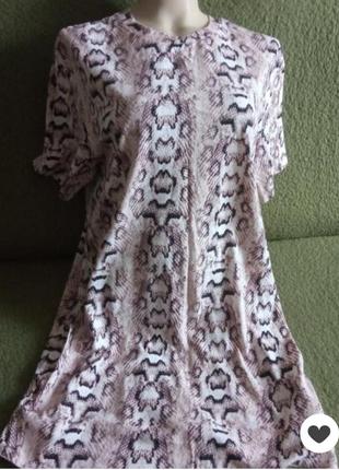 Платье футболка тренд хмея ровное коттон хлопок энимал принт анимал животный принт тигр лев