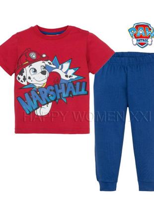 12-24 мес пижама для мальчика домашний костюм футболка штаны трикотажные спортивные хлопковые1 фото