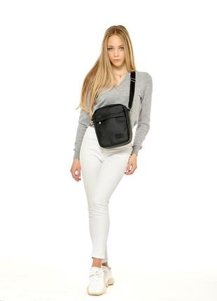 Женская сумка через плечо мессенджер sambag makros черная