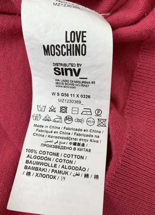 Хлопковая футболка блуза топ love moschino свободного кроя9 фото