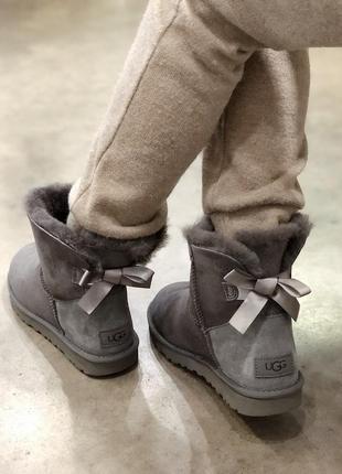 💠ugg mini grey💠жіночі зимові замшеві сірі уггі1 фото