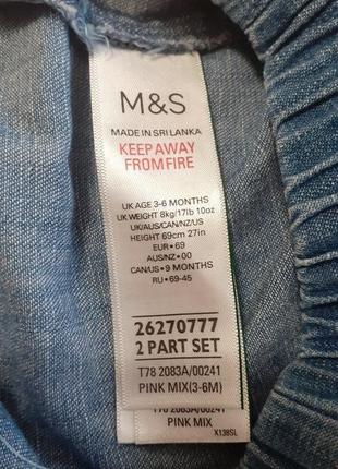 Костюмчик для девочки 3-6 месяцев фирмы m&s.5 фото