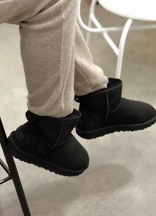 Ugg classic mini black, женские зимние замшевые угги/уги