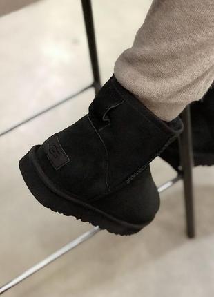 Ugg classic mini black, женские зимние замшевые угги/уги2 фото