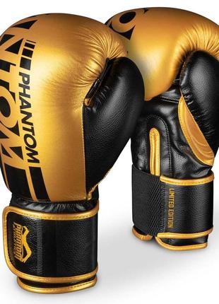 Боксерські рукавиці phantom apex elastic gold 14 унцій (капа в подарунок)1 фото