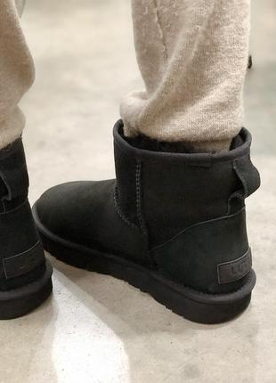 Ugg classic mini black, женские зимние замшевые угги/уги8 фото